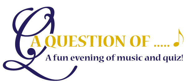 Logo for "A Question of...", a fun evening of music and quiz presented by Winslow Concert Band in conjunction with Motor Neurone Disease Association (MK branch) and the Winslow Anglo French Twinning Association