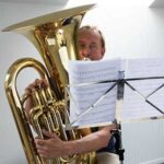 Image of Geoff Kynaston-Stear, who plays tuba in the Winslow Concert Band
