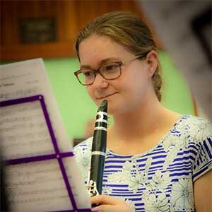 Rebecca Byrom, member of Winslow Concert Band