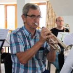 Image of Robin Rowland, who plays the trumpet in the Winslow Concert Band