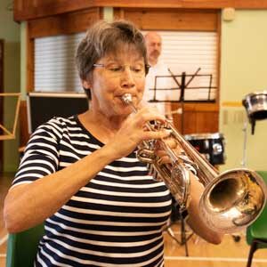 Image of Tina Mitchell, trumpeter in the Winslow Concert Band