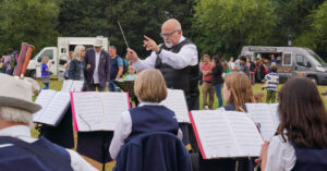 Winslow Concert Band playing at Celebrate Buckingham Day illustrating bookingn the band for an event